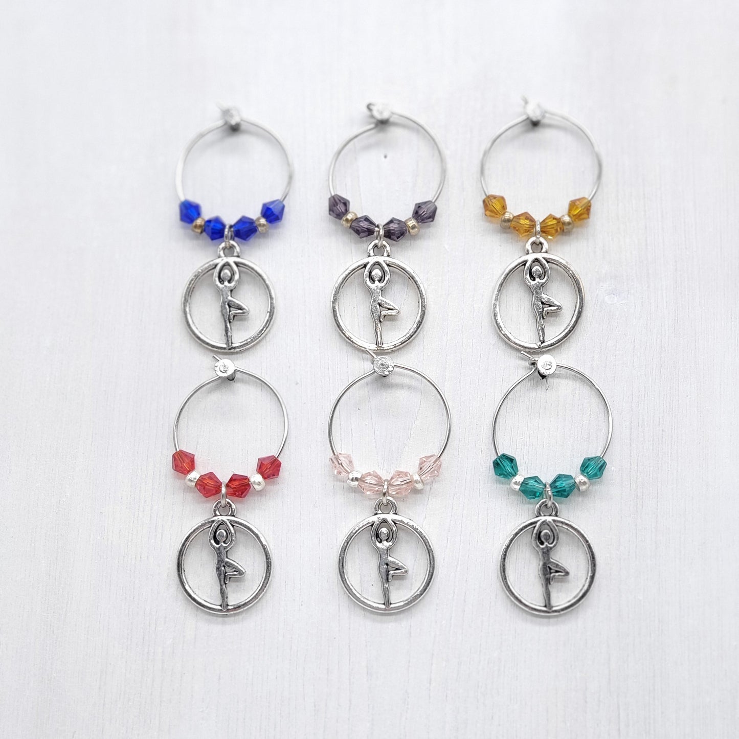 Yoga Wine Glass Charms