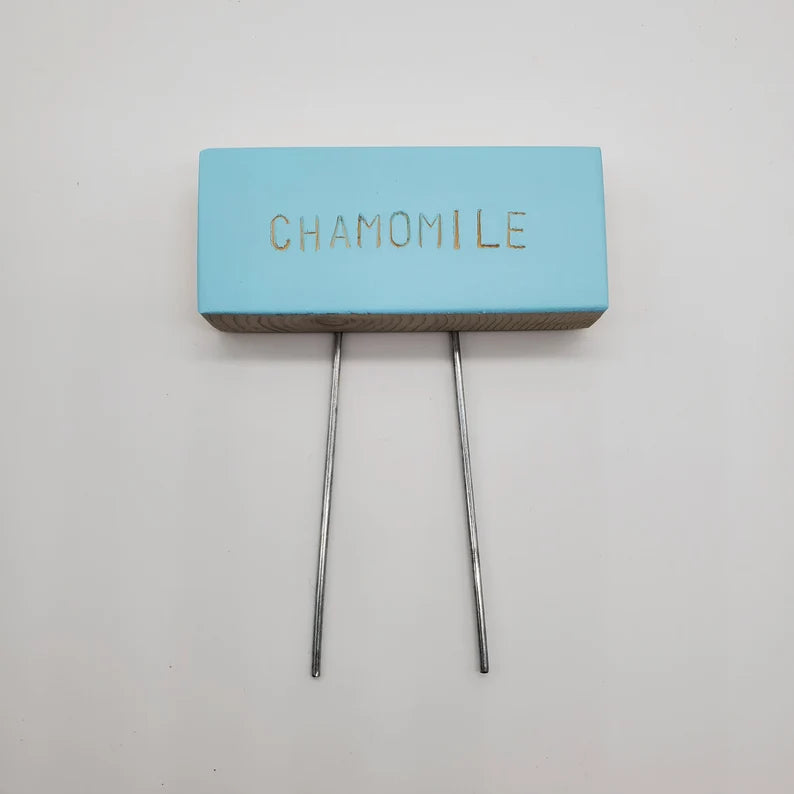 turquoise garden marker with steel pin